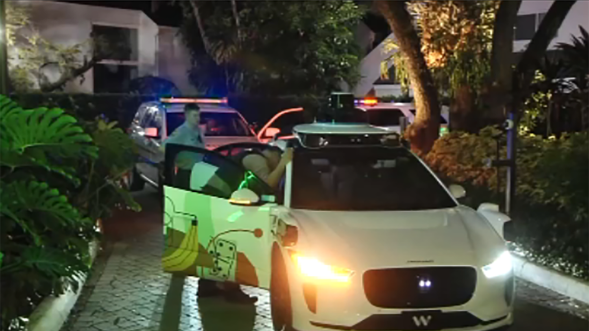 Video appears to show Waymo robotaxi stalled at entrance of condo community in Miami-Dade