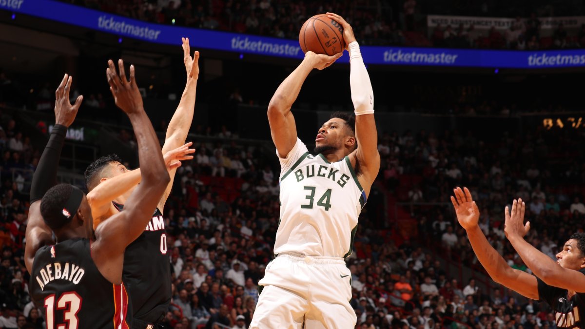 Giannis Antetokounmpo in a Miami Heat context after the blockbuster trade