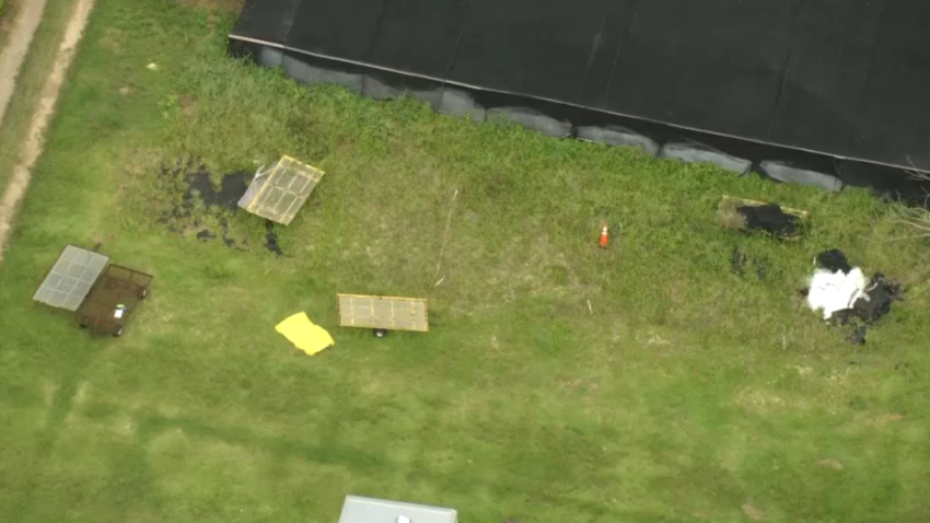 Aerial images from Chopper6 show a yellow tarp in a field, covering what appears to be a body.