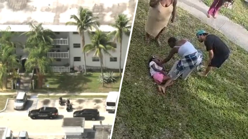 A child was airlifted to the hospital after a reported fall at a North Miami Beach apartment building Thursday morning, officials said.
