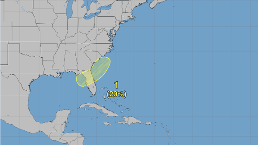 The National Hurricane Center in Miami is giving an area a 20% chance to develop over the next week.
