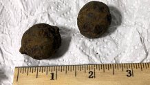 Two stolen Civil War-era cannonballs discovered by TSA officers in a checked bag at the Gulf Shores International Airport in Gulf Shores, Ala., on July 18, 2026.