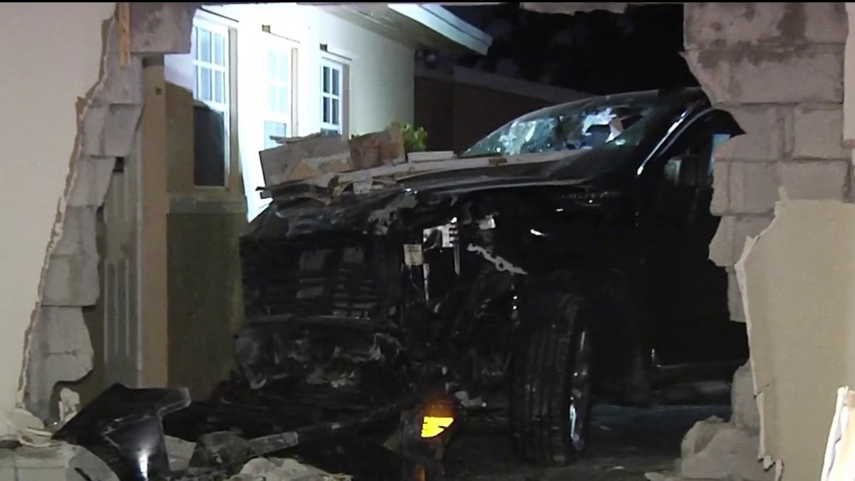 Driver arrested for DUI after pickup truck slams through home in Lauderhill
