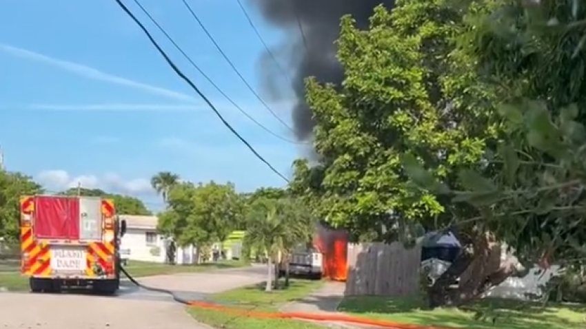 Video of a vehicle fire in Southwest Miami-Dade on July 30, 2026.