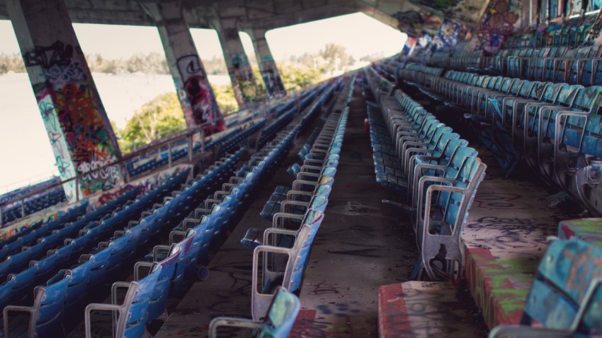 [UNVERIFIED CONTENT] Urban Exploration – Graffiti in the abandoned Miami Marine Stadium.