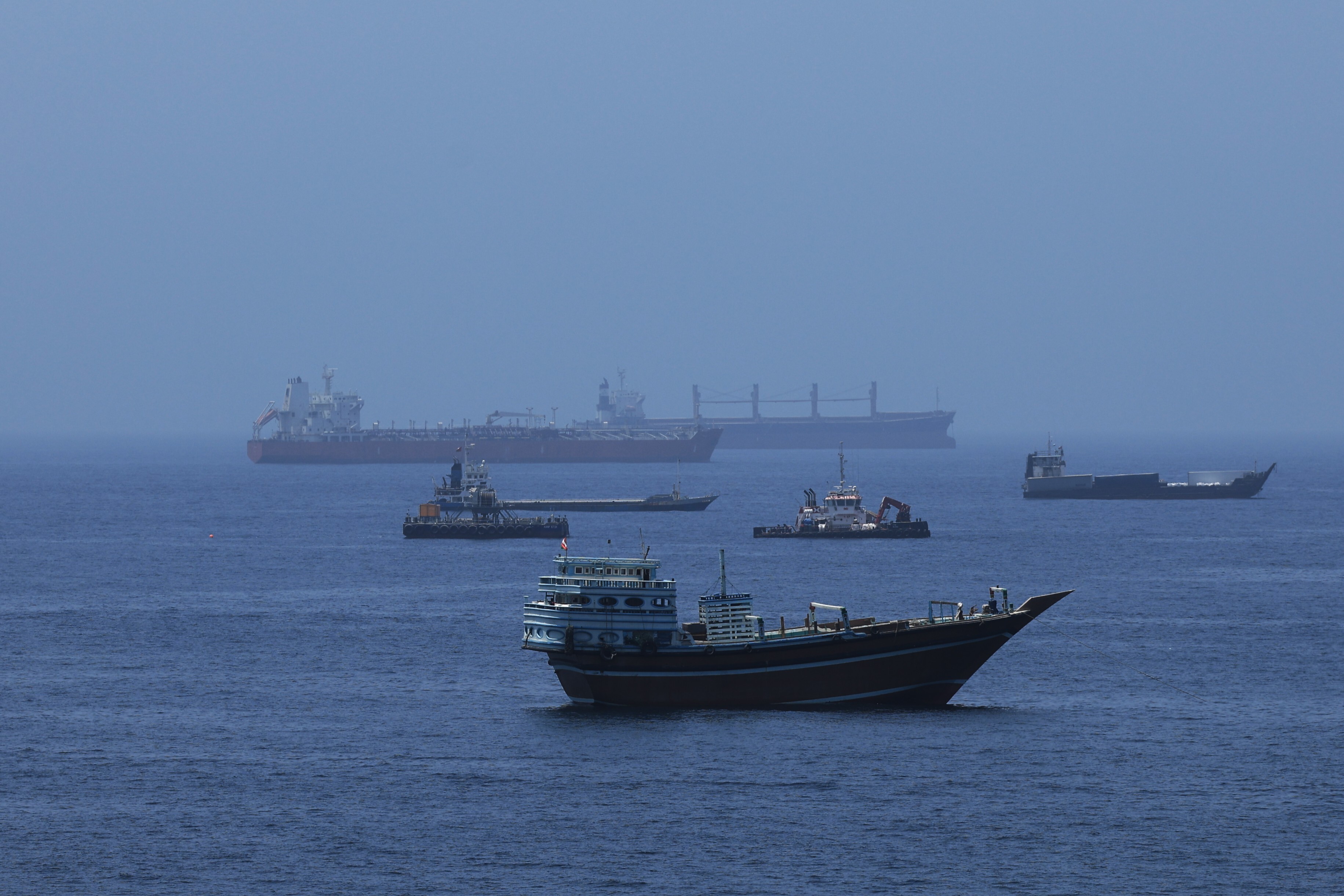 Tanker set ablaze after being struck by projectile in the Strait of Hormuz