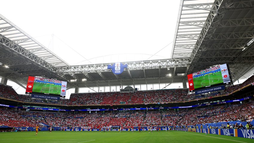 MIAMI GARDENS, FLORIDA – JULY 11: A general view of Miami Stadium aka Hard Rock Stadium during the FIFA World Cup 2026 Quarter Final match between Norway and England at Miami Stadium on July 11, 2026 in Miami Gardens, Florida. (Photo by Chris Brunskill/Fantasista/Getty Images)