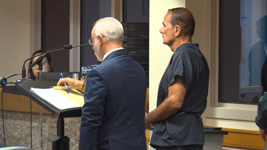 Michael Caruso in bond court on Aug. 19, 2026.