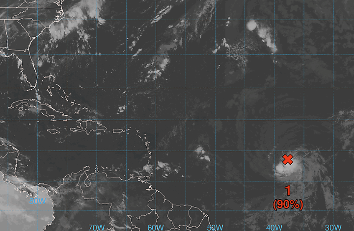 Area of low pressure in the central Atlantic could become Tropical Storm Dolly