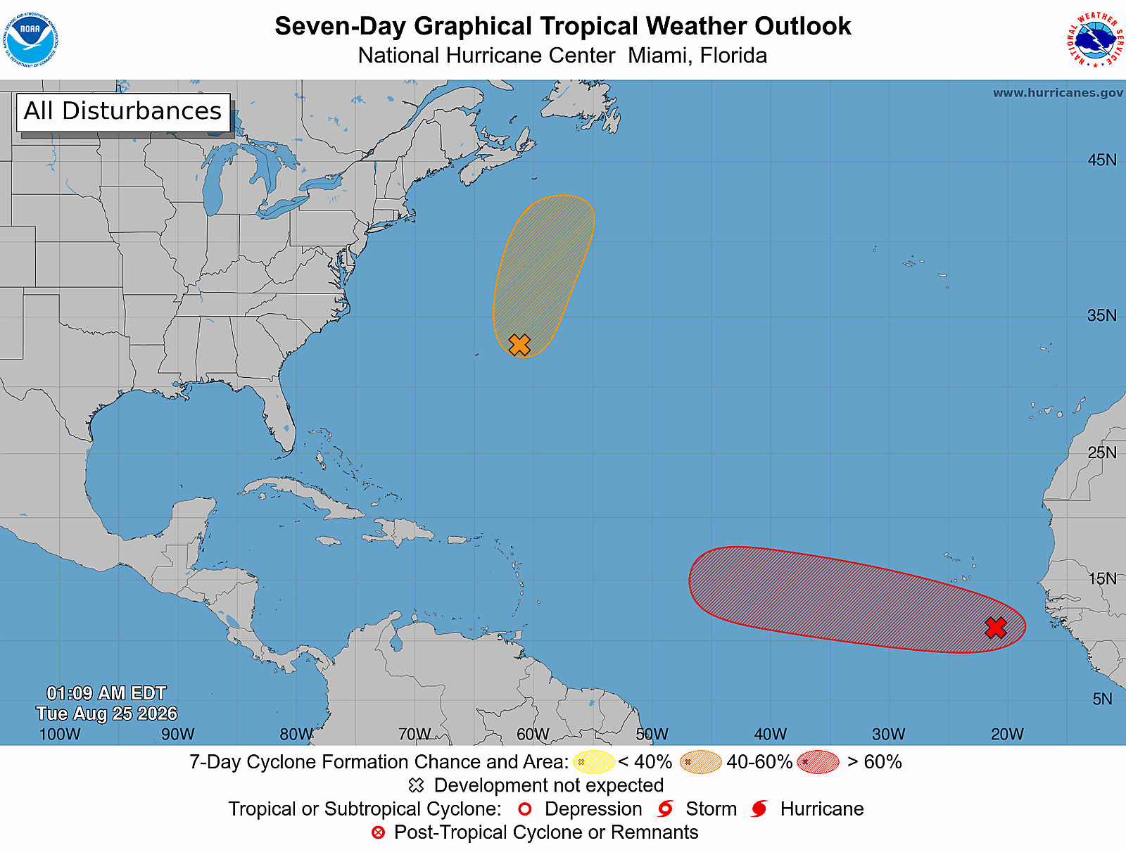 System in the Atlantic has 60% chance of development in next 2 days, NHC says
