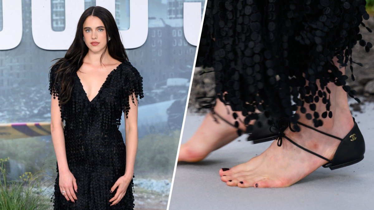 People are divided on Margaret Qualley's ‘barefoot sandals' red carpet look