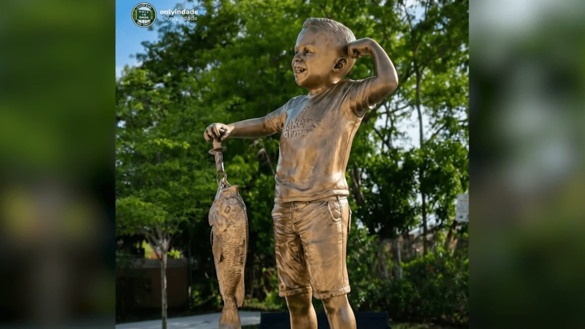 Man accused of stealing statue honoring boy who died from rare cancer bonds out of jail
