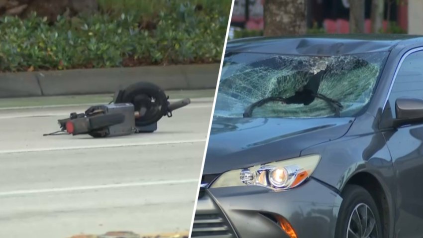 A teenager was rushed to the hospital after they were struck by a car while riding a scooter in Oakland Park Wednesday morning, officials said.