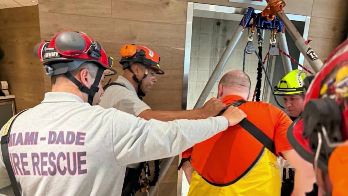 Miami-Dade firefighters turn to rope rescue to help people stuck in elevator