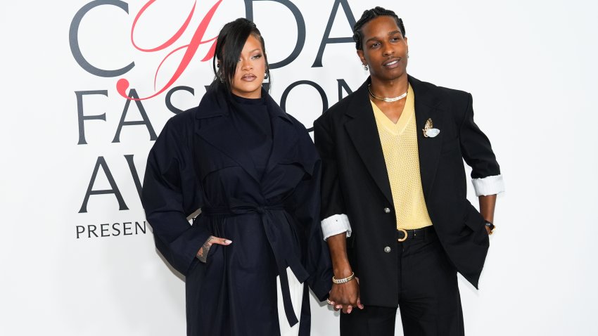 NEW YORK, NEW YORK – NOVEMBER 03: Rihanna and A$AP Rocky attends The 2025 CFDA Fashion Awards at American Museum of Natural History on November 03, 2025 in New York City. (Photo by Sean Zanni/Patrick McMullan via Getty Images)