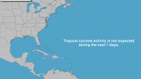 Graphic from Sept. 10, 2026 showing that tropical cyclone activity not expected in the next 7 days.