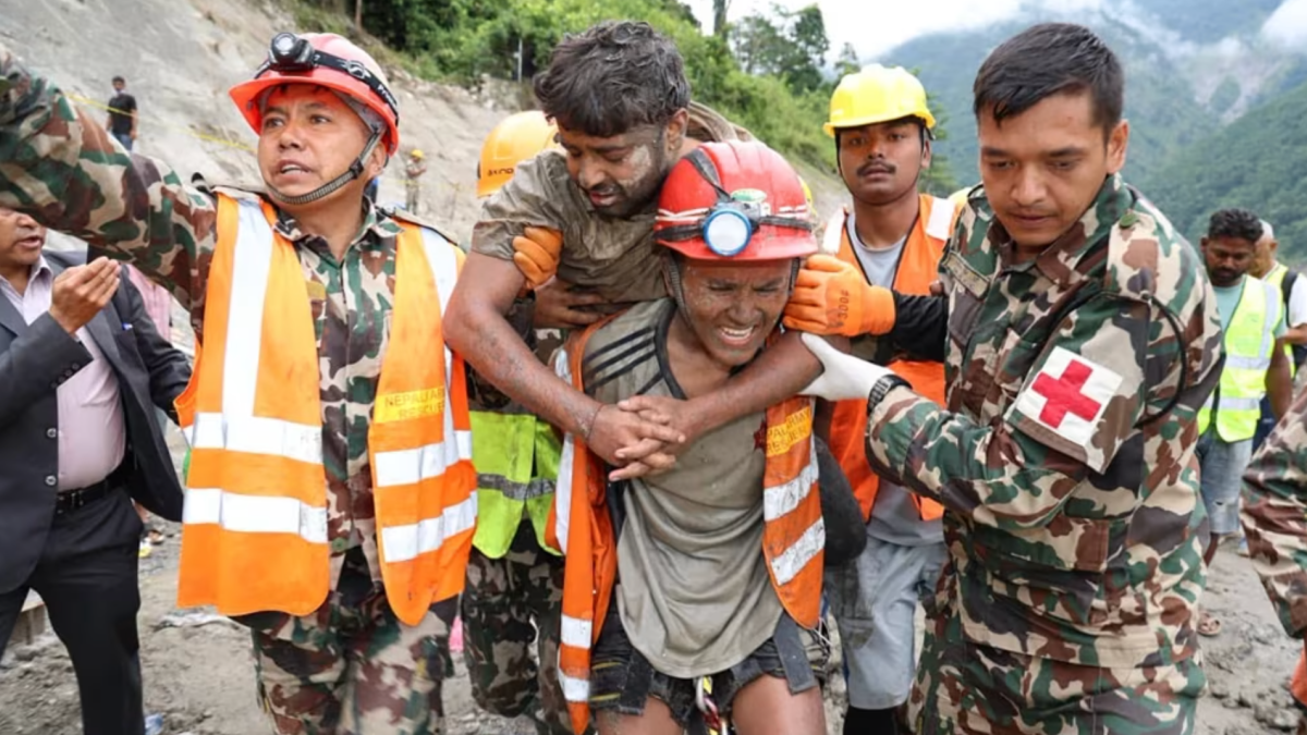 Two trapped workers are pulled alive from Nepal tunnel more than a week after deadly floods