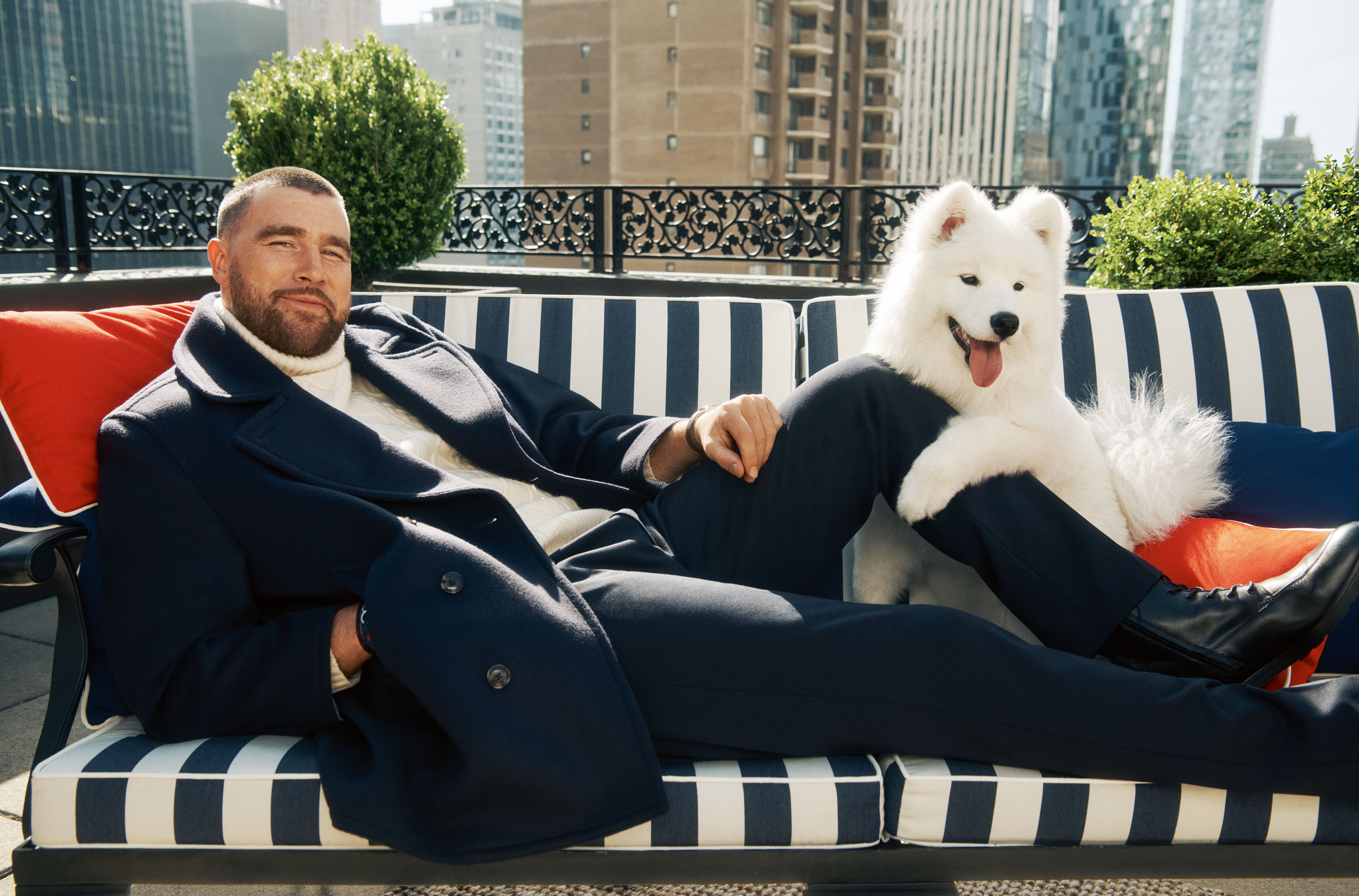 Travis Kelce introduces his dog with Taylor Swift for Tommy Hilfiger ad campaign