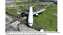 Gambar dari laporan awal NTSB tentang kecelakaan pesawat kargo Amazon di MIA.