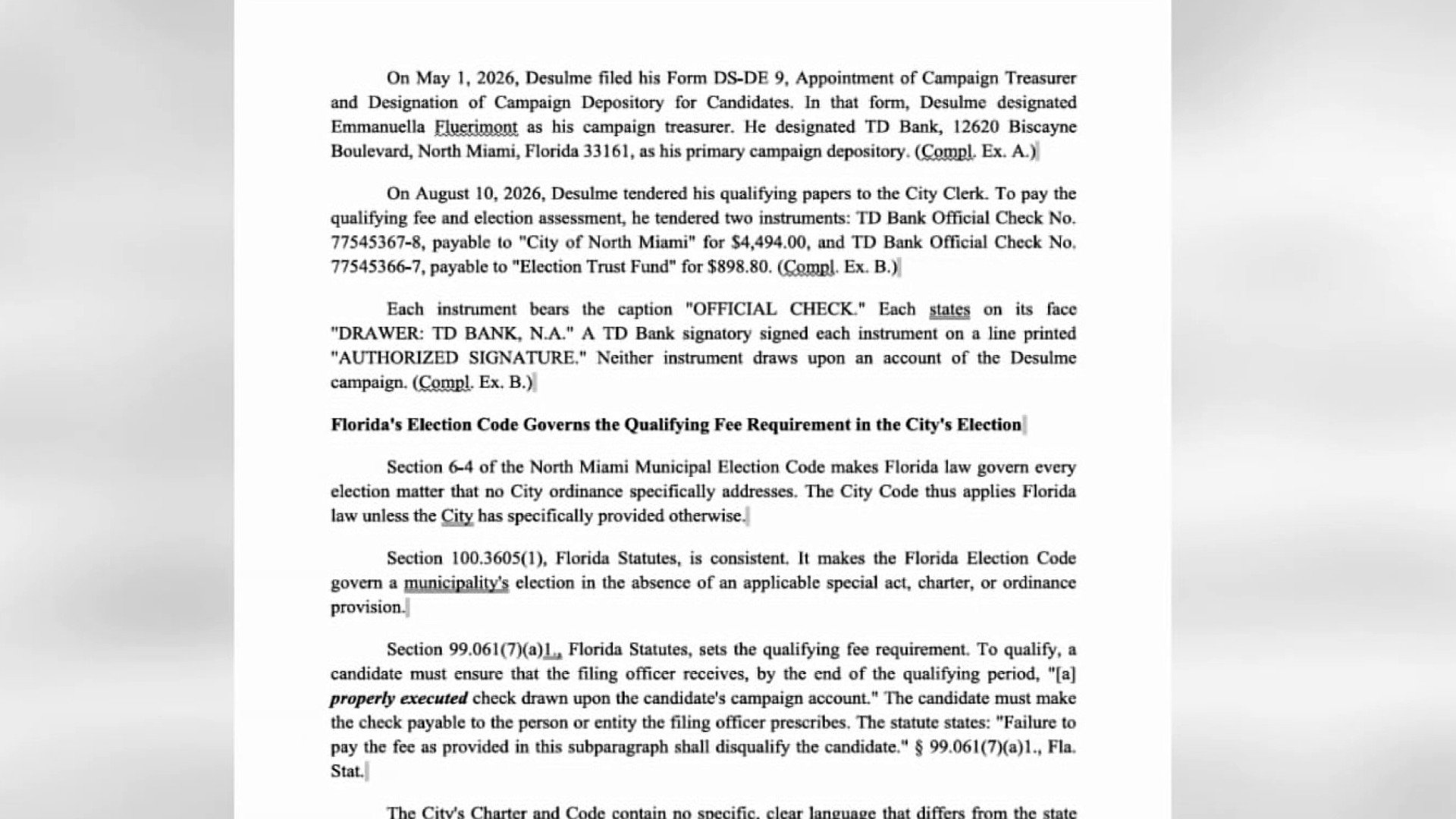 North Miami Mayor Alix Desulme disqualified from running for re-election