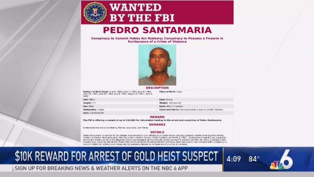 FBI Offers $10K Reward for Gold Heist Suspect