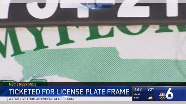 [MI] NBC 6 Responds Ticketed For License Plate Frame