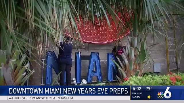 Downtown Miami Prepares for New Years Eve Party