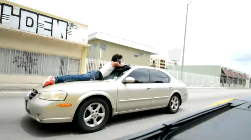 Really, Miami? Another Man Caught Clinging to Hood of Car